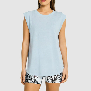 เสื้อกล้ามผู้หญิงผ้าใยไผ่ถักแขนกุดระบายอากาศเป็นมิตรกับสิ่งแวดล้อมแห้งเร็วเสื้อครอปสำหรับฤดูร้อน - Product Image 5