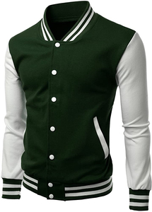 2025 nuevo poliéster de alta calidad para hombres al por mayor chaquetas universitarias en blanco chaqueta universitaria personalizada - Product Image 3