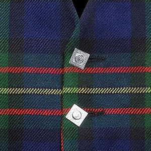 Gilet à carreaux en tartan, col tailleur, col en V, 3 poches, coupe ajustée, sans manches, coupe classique - Product Image 4