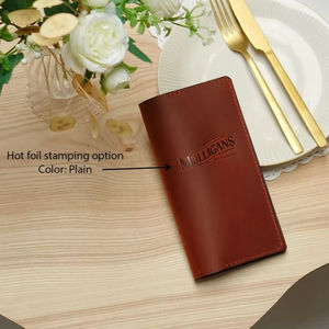 สมุดเช็คหนังสำหรับร้านอาหารและคาเฟ่บาร์ พร้อมช่องใส่บัตร สำหรับใส่ใบเสร็จและสมุดเช็คสำหรับพนักงานเสิร์ฟ - Product Image 1