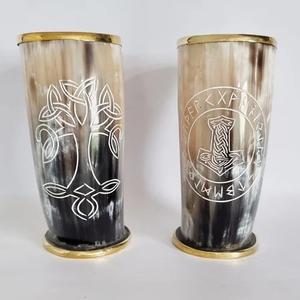 Meilleures tasses à shot en corne de buffle faites à la main Corne de vache en verre à boire Corne de boeuf Tasse Viking pour les fêtes et les toasts - Product Image 3