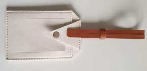 Etiquette de bagage en cuir PU de luxe Sangle à boucle réglable Fenêtre de carte nominative ouverte Cuir PU classique - Product Image 3