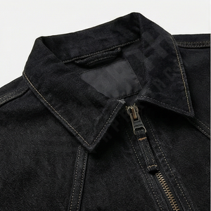 Chaqueta Vaquera Azul Oscuro para Hombre, Estilo Informal, con Bolsillos Grandes, Cierre de Cremallera, Ropa de Calle Moderna y Funcional - Product Image 4