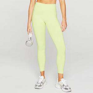 Custom Wholesale Breathable Seamless Womens <b>High</b> <b>Waist</b> Elastic <b>Waist</b> <b>Tummy</b> <b>Control</b> Yoga <b>Leggings</b> <b>High</b> Quality Solid Pattern - Product Image 4