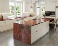 Slab Granit Merah Multiwarna Terbaru dengan Permukaan Poles Desain Modern Dapat Disesuaikan untuk Villa & Ruang Makan Harga Kompetitif
