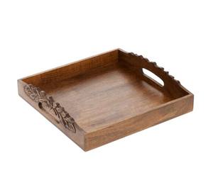 Ensemble de deux plateaux de petit-déjeuner en bois rectangulaires faits à la main pour le dîner, le petit déjeuner et la cuisine. - Product Image 2