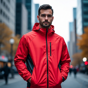 Rain <b>Jacket</b> <b>Men</b> Hiking Windbreaker Zipper Hooded Outerwear Windbreaker <b>Jacket</b> <b>Mens</b> - Product Image 3