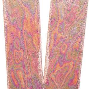 Metallic Pink Iridescent <b>Wired</b> <b>Ribbon</b> Luxury Floral Silk and Polyester for Wedding and Birthday Gift Packaging Decorations - Product Image 4