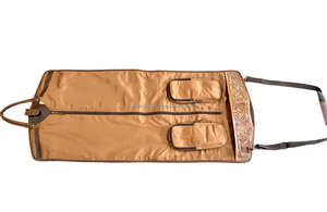 Real Handmade High Quality Full Grain Leather Brown Suit Carrier <b>Garment</b> Cover Personalized Leather Groom Present Suit Cases - Product Image 3