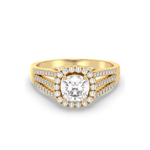 REYES-Bague de promesse de mariage en or massif 14K certifiée GRA pour femmes, OEM ODM, bijoux fins - Product Image 2