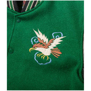 เสื้อแจ็กเก็ตบอมเบอร์สำหรับผู้ชายเสื้อแจ็คเก็ตแขนยาวผ้าคอตตอนปักลายสีงานตามสั่ง - Product Image 5