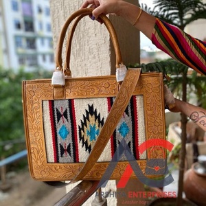 New Real Handmade Tooled Aztec <b>Leather</b> Tote Bags Women Stylish <b>Shopping</b> Bag Elegant Vintage Style Perfect Accessory <b>Leather</b> Bags - Product Image 1