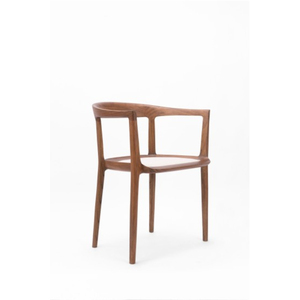 Miller Simple Dining Chair Made of Quality Solid Teak Wood and <b>Waterproof</b> <b>Cushion</b> with Walnut Finish <b>for</b> Indoor Dining Use. - Product Image 1