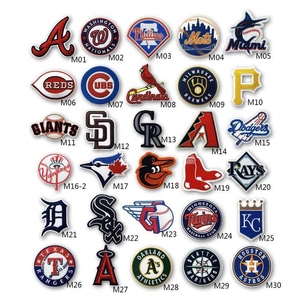 Juego de parches bordados de hierro con apliques de logotipo de equipo de Grandes Ligas de béisbol para gorras de ropa - Product Image 3