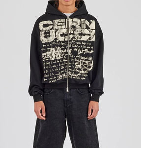 2026 DTF Printing Embroidered <b>Hoodie</b> 240G Custom Logo <b>Men's</b> Jersey Hot Selling High Quality Oversized Drop Shoulder Pocket - Product Image 3