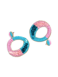 Pendientes de bordado fresco dulce para mujer, abalorios de semillas hechos a mano, Pendientes colgantes, joyería - Product Image 3