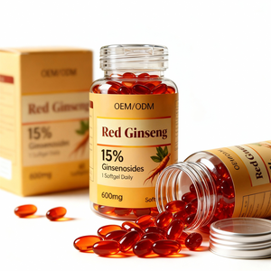 600mg Per Kapsul Softgel Bersertifikat GMP Halal untuk Suplemen Diet Ekstrak <span class=keywords><strong>Ginseng</strong></span> Merah (Panax <span class=keywords><strong>Ginseng</strong></span>) - Product Image 1