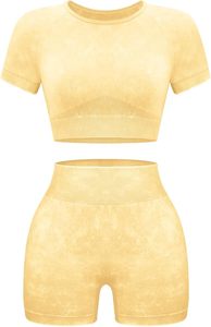 Conjunto de Yoga para Mujer, Shorts con Patrón Sólido, Secado Rápido, Servicio OEM Personalizable, Alta Calidad, 2 Piezas, Spandex/Poliéster - Product Image 5