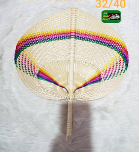 Wholesale Products Vietnam Eco Friendly <b>Straw</b> Palm Leaf Handfan / Colorful <b>Bamboo</b> Fans for Summer 99GD From Vietnam - Product Image 4
