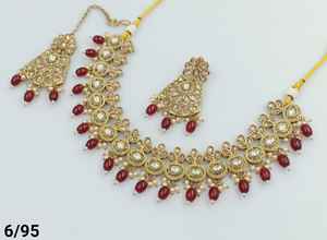 Fashion Latest Choker Design Traditional <b>Gold</b> Plated Necklace <b>Jewellery</b> <b>Set</b> for Women - Product Image 2