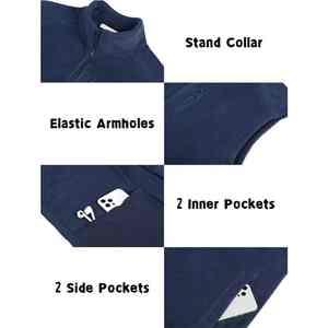 Chaleco de lana personalizado para hombre con logotipo bordado etiqueta al aire libre chaleco sin mangas para acampar senderismo uniforme uso de ropa de trabajo - Product Image 4