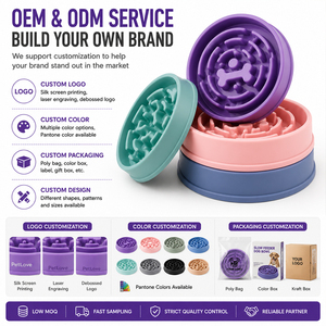 Nouveau bol <span class=keywords><strong>anti</strong></span>-anxiété pour chien avec logo personnalisé, bol à alimentation lente pour chien, puzzle d'alimentation, vente en gros, bol à alimentation lente en silicone pour chien - Product Image 4