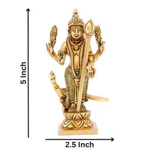 Murugan Idol Laiton Seigneur Murugan Statue Karthikeyan Idol Murugan Silai Laiton 12.7 CM Hauteur Laiton Couleur Or 1 Pièce, Religieux - Product Image 4