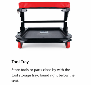 Asiento de Trabajo Rodante Plegable Tipo C con Bandeja para Herramientas para Garajes y Talleres, Capacidad de Carga de 265 lb, OEM/ODM Vietnam GAPGAR022 - Product Image 2