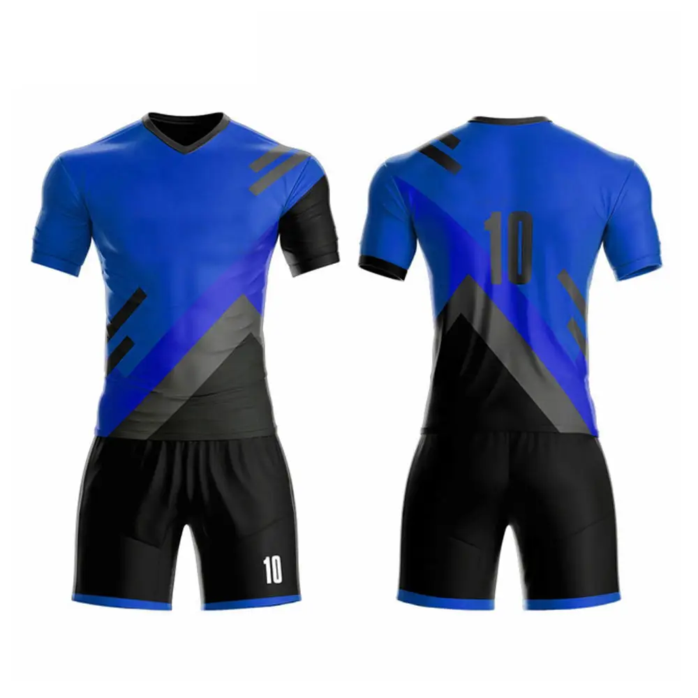Jogo de uniforme de futebol personalizado novo estilo venda direta da fábrica camisa de futebol sublimada uniforme da equipe de futebol conjunto cores personalizadas