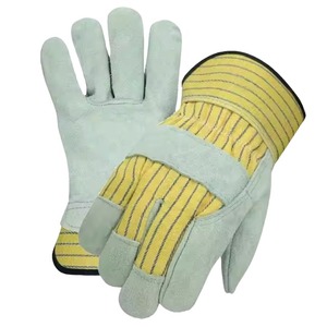 Guantes de aparejo de cuero de vaca canadiense de alta calidad, guantes de seguridad para el trabajo de jardinería Industrial de alta resistencia para hombres para pesca - Product Image 4