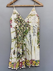 เดรสคอวีทรงหลวมปักลายสำหรับผู้หญิงคอวีสไตล์วินเทจฤดูร้อนฤดูใบไม้ร่วง - Product Image 2