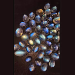 55 Uds piedra lunar arcoíris Natural de alta calidad 9x7mm 9x8mm 12x10mm cabujón ovalado 108cts lote US $50 todas las ventas de piedras preciosas blancas Iroc - Product Image 1