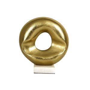 Base de escultura de Arte de Metal moderno grabado de alta calidad Decoración de mesa abstracta para regalo de promoción de oficina en casa - Product Image 5