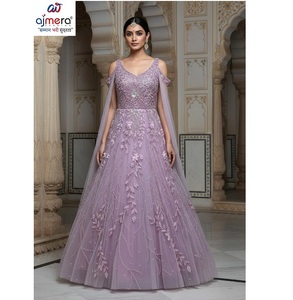Robe de réception de mariage élégante et moderne pour femme, tenue de soirée nuptiale sans manches, longueur ras du sol, broderie écologique - Product Image 1