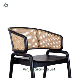 Woven Rattan Back Cafe Living Room Cushion <b>Upholstered</b> Sillas Comedor Cane Restaurant Dining Teak Wood <b>Chair</b> Outdoor Hotel - Product Image 5