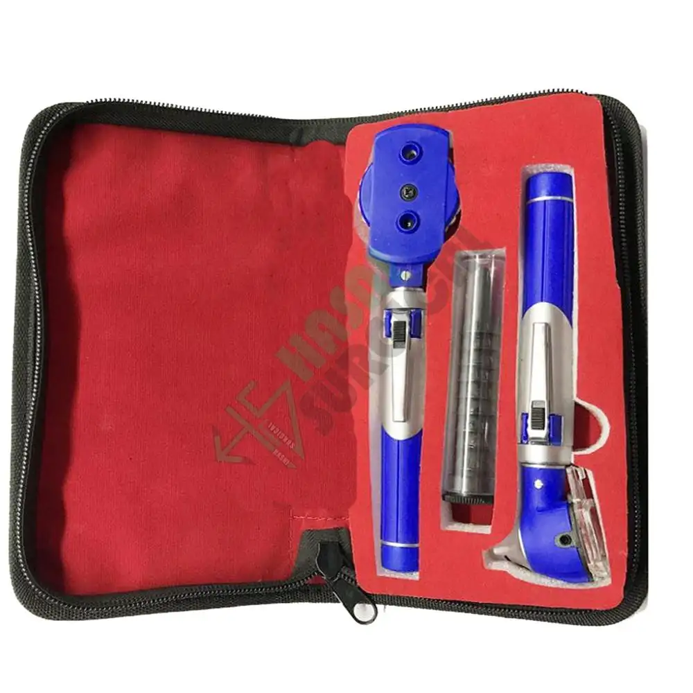 High Quality Fiber optic otoscope and ophthalmoscope set in pouch simple otoscope set by Hasni Surgical