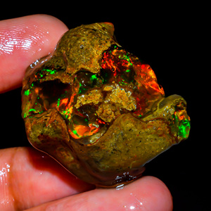 Piedra preciosa en bruto de ópalo etíope, Ópalo de fuego llamativo, piedra preciosa de ópalo natural, piedra preciosa suelta, Ópalo etíope crudo, 73,5 Ct. - Product Image 2