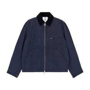 Veste en daim vintage sur mesure de haute qualité, streetwear, grande taille, fermeture éclair, veste courte, veste de travail lourde pour hommes - Product Image 1