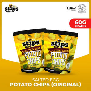 Grado de exportación Precio bajo Stip's Chips Huevo salado Patatas fritas Original 60g Paquete 2's - Product Image 2