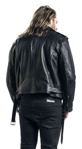 Hombres Jet Black Bomber Chaqueta de cuero genuino con cremallera con hombres Jet Black Bomber Genuine Turn Down Collar Chaquetas elegantes - Product Image 3