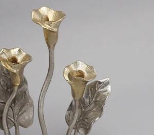 Portavelas dorado esculpido único que mejora el encanto elegante y decorativo cálido en cualquier habitación - Product Image 5