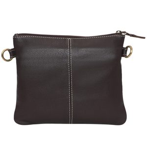 Bolso de hombro de cuero genuino de gran venta, bolso de hombro de cuero de vaca con bolsillo con cremallera externa Natural, bolso de hombro de cuero grande - Product Image 2