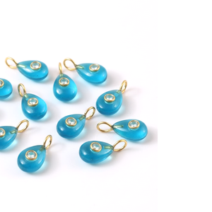 Quartz Apatite Naturelle Poire Lisse Pendentif en Pierre Précieuse Argent Sterling 925 Plaqué Or Incrustation Charme Fine Jewelry Making Pendentif Bulk - Product Image 3