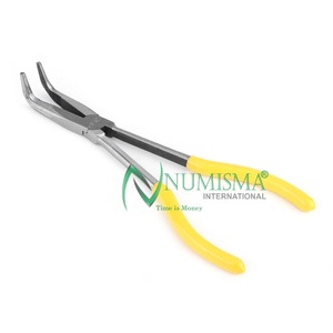 Pince à extensions capillaires professionnelle avec revêtement arc-en-ciel, pince courbée à dents en acier inoxydable durable, prix de gros - Product Image 5