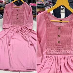 Nueva colección Heavy bordado trabajo Casual moda al aire libre ocasión mujeres Kurti de exportador indio - Product Image 6