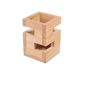 Porte-stylos et porte-crayons en bois écologique, finition naturelle, pour la maison ou le bureau, décoration de table, rangement pour stylos - Product Image 5
