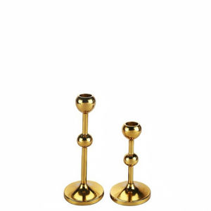 Ensemble de 2 bougeoirs en aluminium doré de qualité supérieure, faits à la main, élégants, pour bougies coniques, décoration de la maison, mariage, cadeau, bon prix - Product Image 4