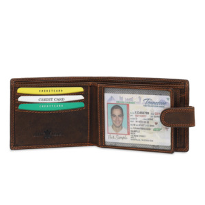 Cartera de cuero inspirada en diseñador con cierre magnético Cartera de cuero Elegante y segura Cartera de cuero para hombre Moderna - Product Image 5