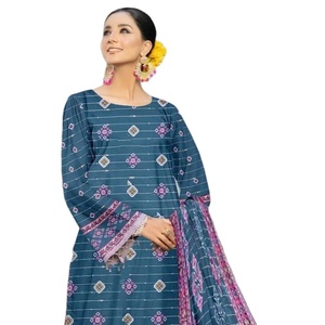 Trajes de césped estampados de diseñador para damas para verano Ropa Shalwar Kameez para mujeres en India y Pakistán Opciones de talla grande disponibles - Product Image 1