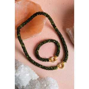 Set di Gioielli in Giada Lavorato a Mano Certificato con Chiusura in Argento, Collana 48 cm, Bracciale 19 cm - Product Image 4